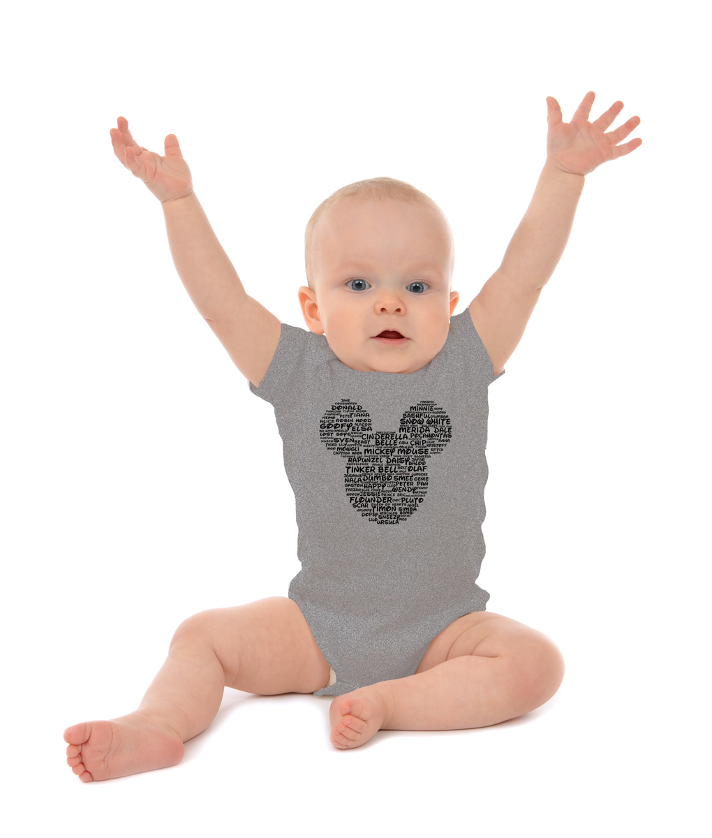Mickey Mouse Ears and Head Infant Boys Onesie Bodysuit Enchanted By