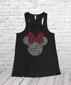 Minnie Ladies Racerback Tank Top Character Word Cloud Shirt