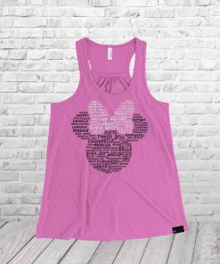 Minnie Ladies Racerback Tank Top Character Word Cloud Shirt - Image 7