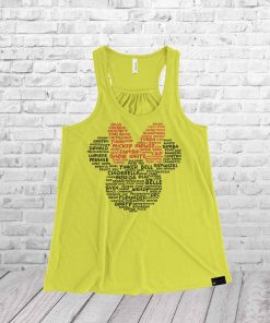 Minnie Ladies Racerback Tank Top Character Word Cloud Shirt - Image 8