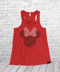 Minnie Ladies Racerback Tank Top Character Word Cloud Shirt - Image 9
