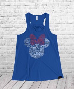 Minnie Ladies Racerback Tank Top Character Word Cloud Shirt - Image 10