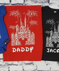 Matching Disney Family Trip Vacation Shirts Castle Word Cloud Personalize With Your Name