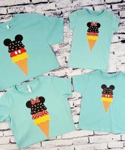 Matching Mickey and Minnie Ice Cream Cone Food Shirts For Your Disney World Family Vacation Tanks