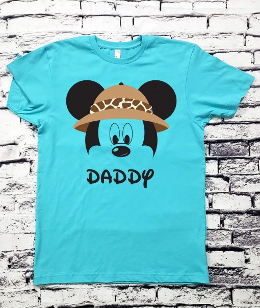 Safari Hat Mickey Head and Safari Minnie Hat/Bow Head Personalized Disney Animal Kingdom Family Vacation Shirts - Image 2