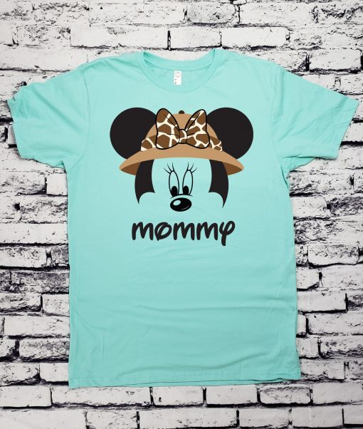 Safari Hat Mickey Head and Safari Minnie Hat/Bow Head Personalized Disney Animal Kingdom Family Vacation Shirts - Image 3