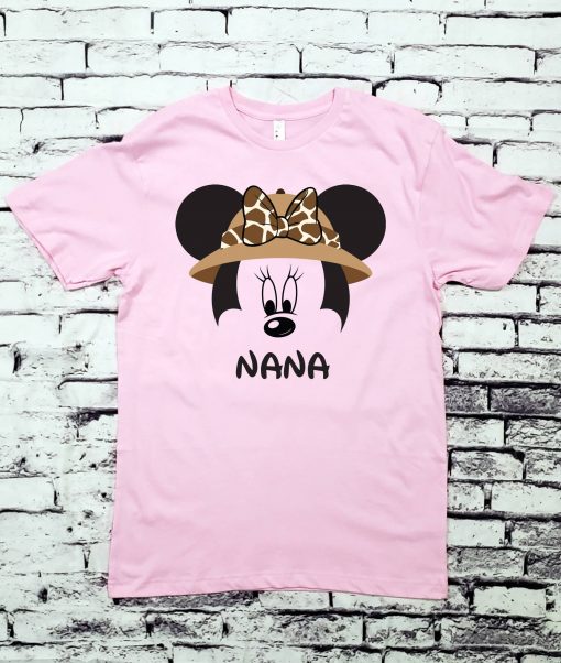 Safari Hat Mickey Head and Safari Minnie Hat/Bow Head Personalized Disney Animal Kingdom Family Vacation Shirts - Image 6